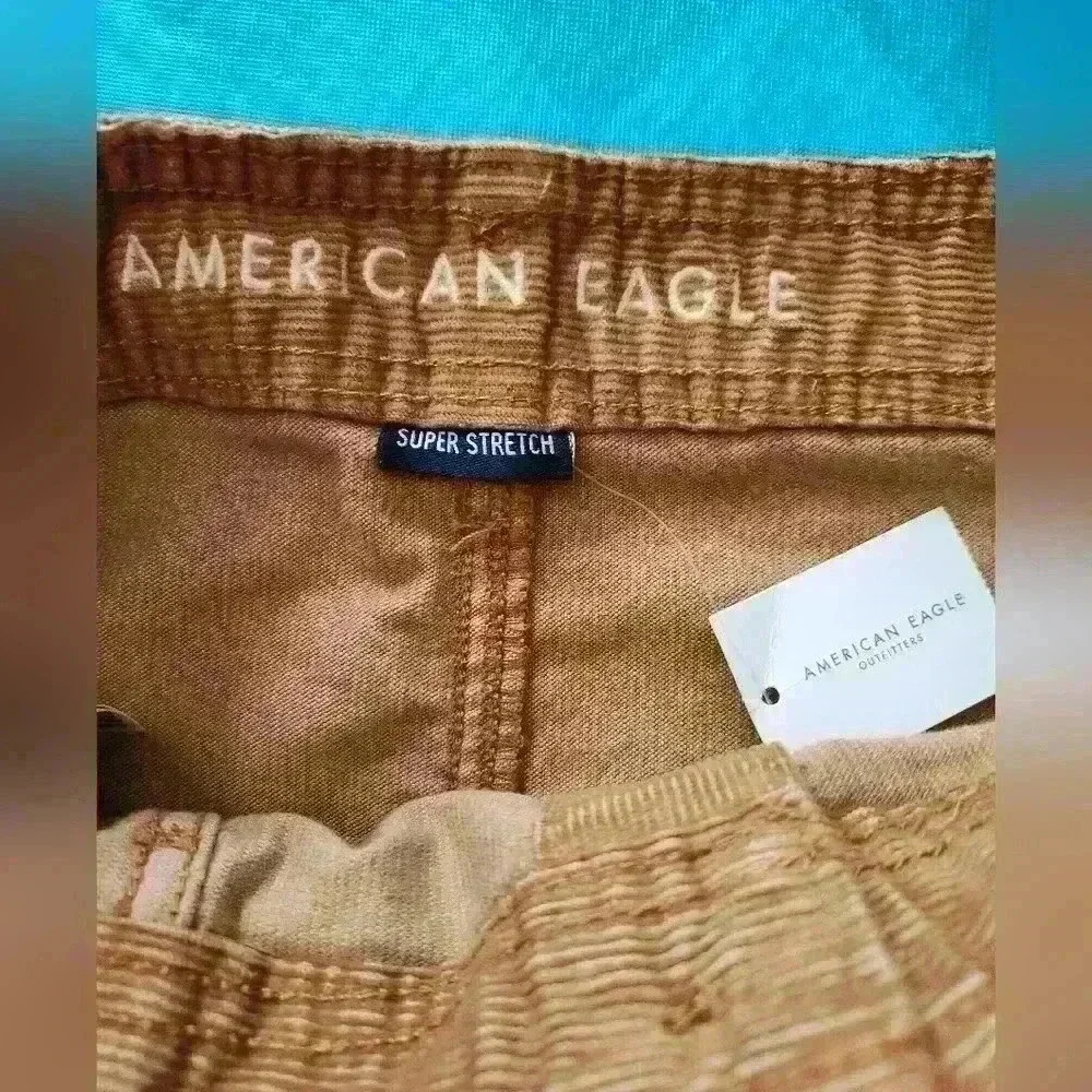 NWT American Eagle corduroy tan mini skirt button front size 0